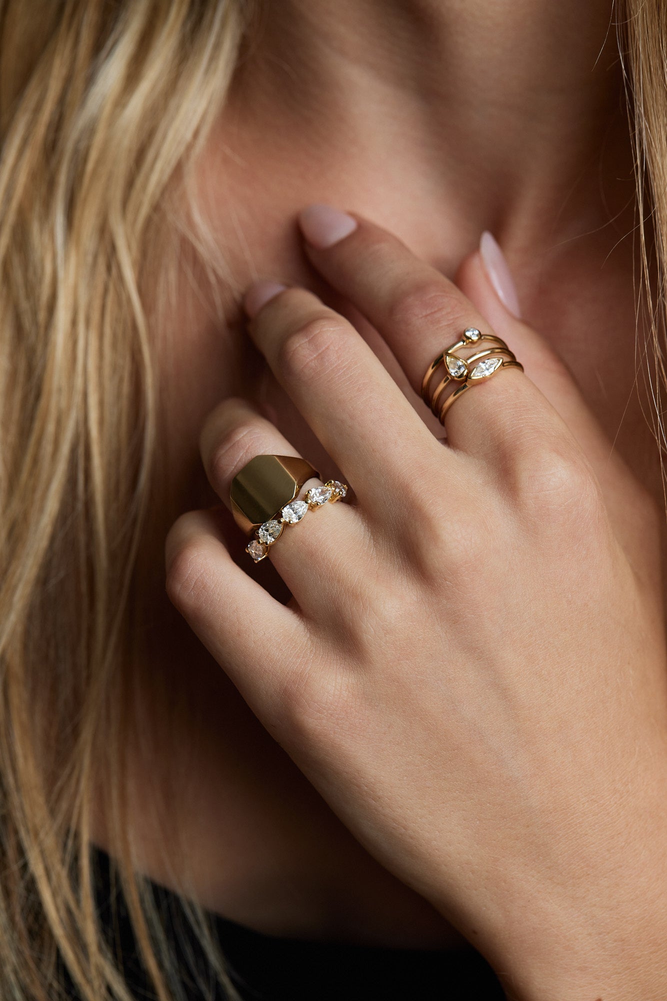 Mini Marquise Diamond Ring | 9K Yellow Gold| Natasha Schweitzer