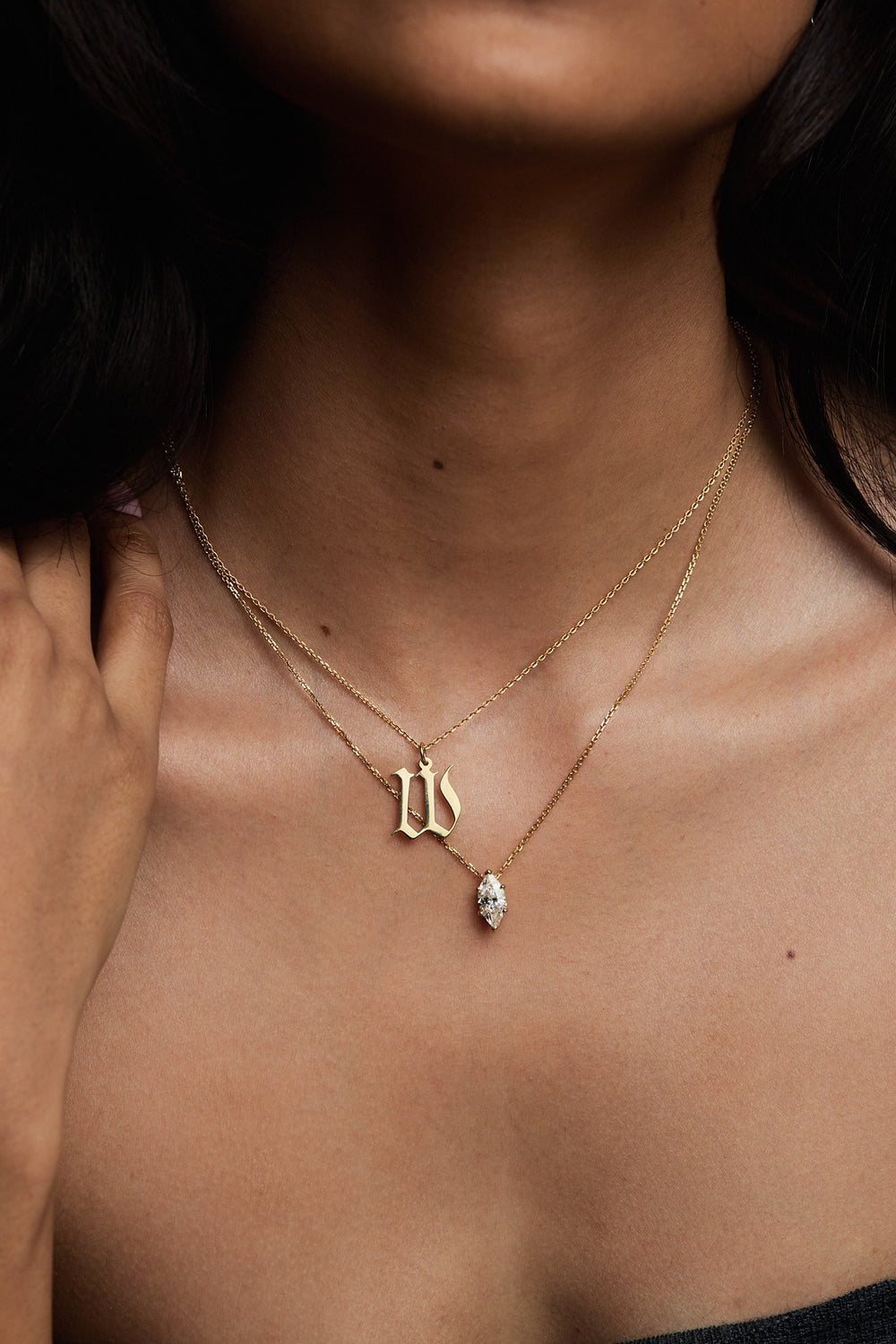 Marquise Diamond Necklace | 18K Gold| Natasha Schweitzer