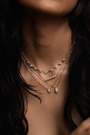 Pear Diamond Bar Necklace | 18K Yellow Gold | Natasha Schweitzer