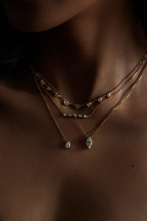 Arwen Pear Diamond Necklace | 18K Yellow Gold | Natasha Schweitzer