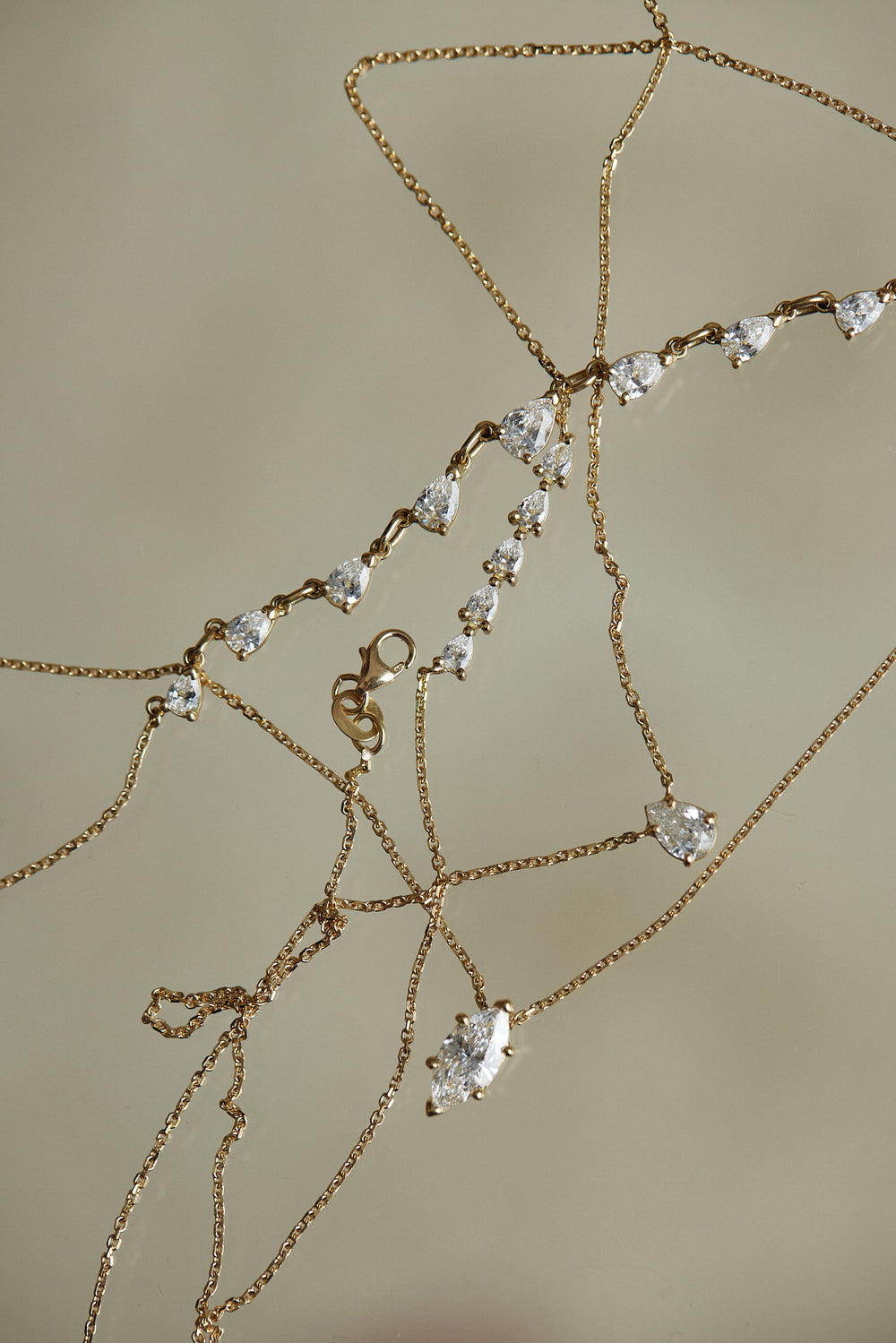 Pear Diamond Bar Necklace | 18K Yellow Gold| Natasha Schweitzer