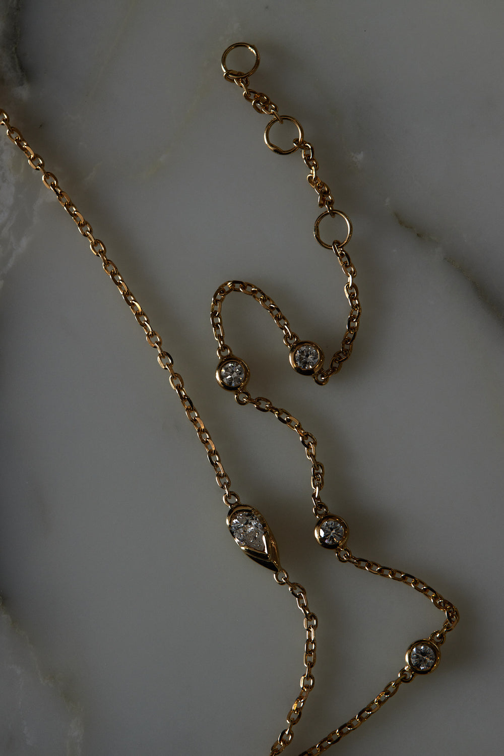Pear Diamond Bracelet | 9K Yellow or Rose Gold| Natasha Schweitzer