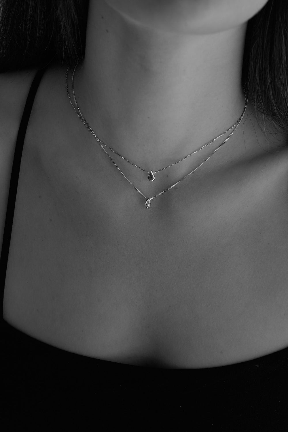 Pear Necklace | Silver or 9K White Gold| Natasha Schweitzer