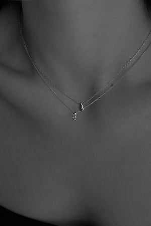 Pear Necklace | Silver or 9K White Gold | Natasha Schweitzer