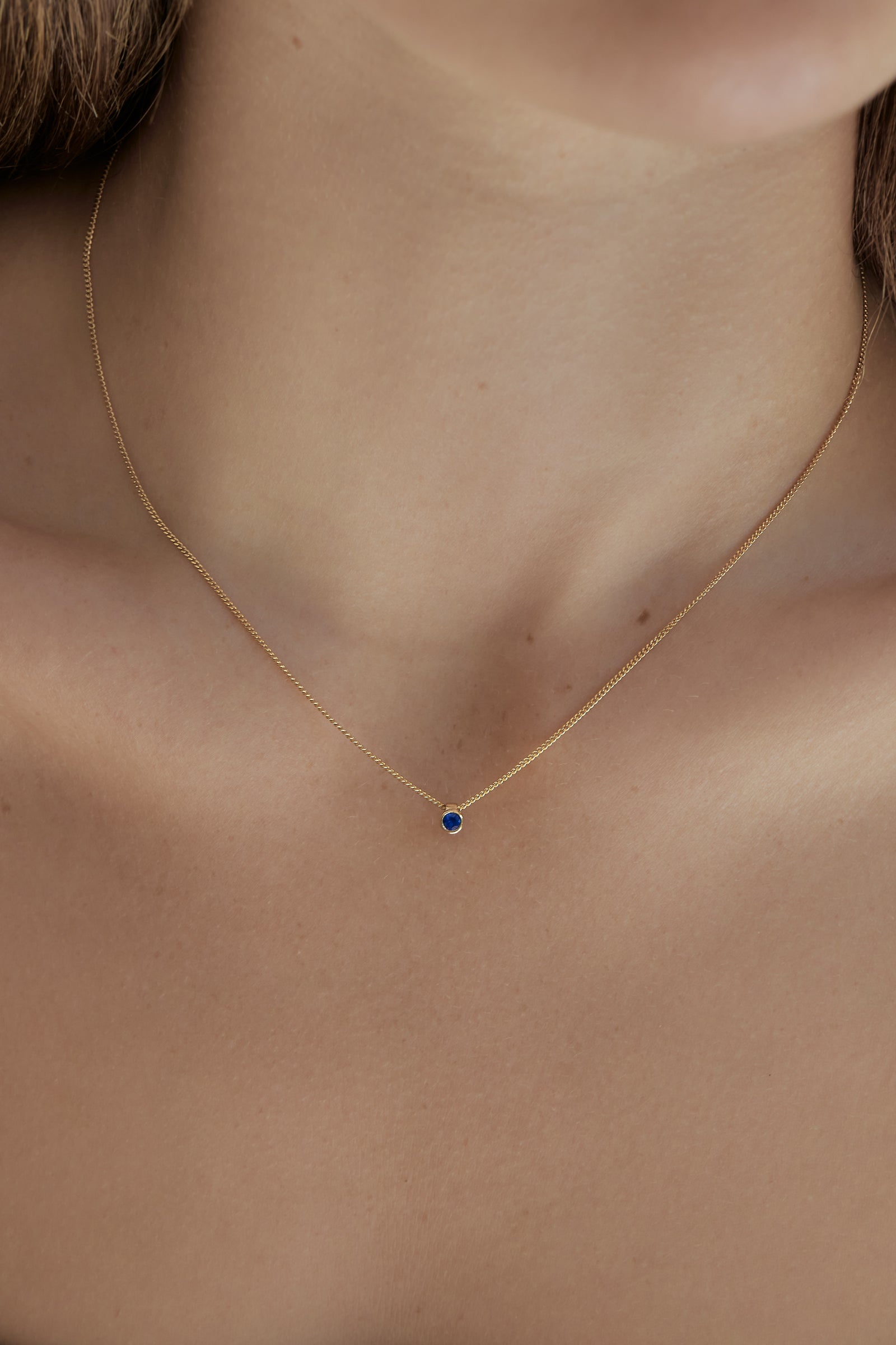 Mini Sapphire Necklace | 9K Gold| Natasha Schweitzer