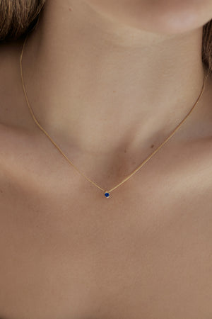 Mini Sapphire Necklace | 9K Gold | Natasha Schweitzer