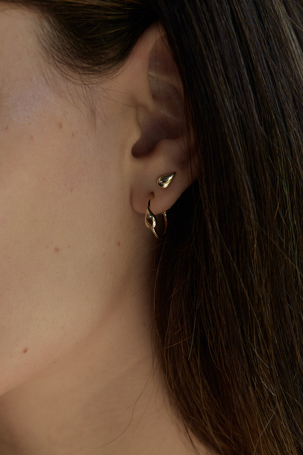 Pear Hoop Earrings | 9K Yellow Gold| Natasha Schweitzer