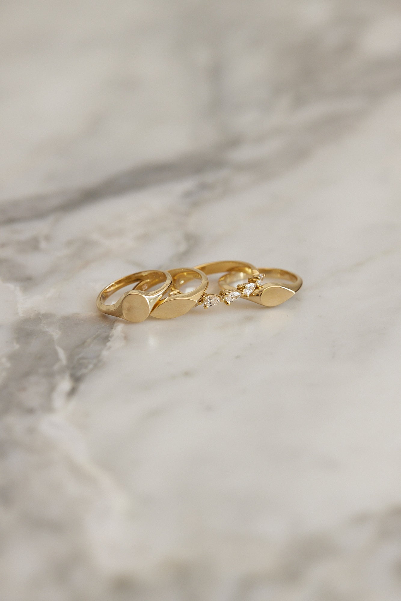 Mini Marquise Signet Ring | Yellow Gold| Natasha Schweitzer