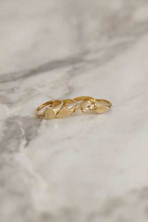 Mini Marquise Signet Ring | Yellow Gold | Natasha Schweitzer