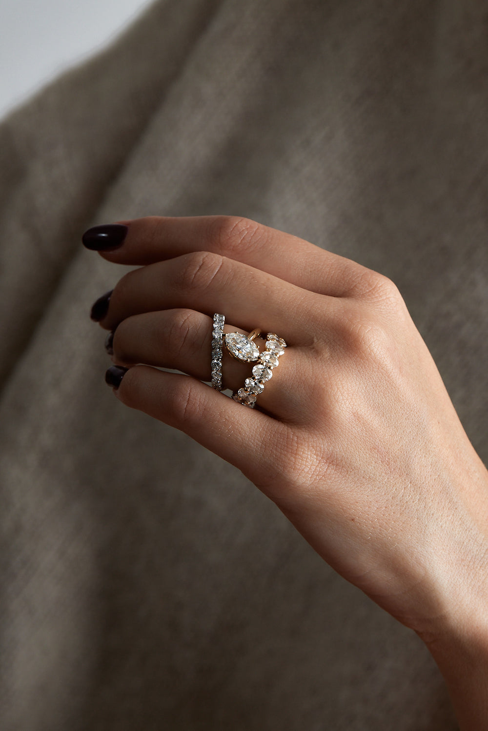 Natasha Marquise Diamond Wrap Ring | 18K Gold