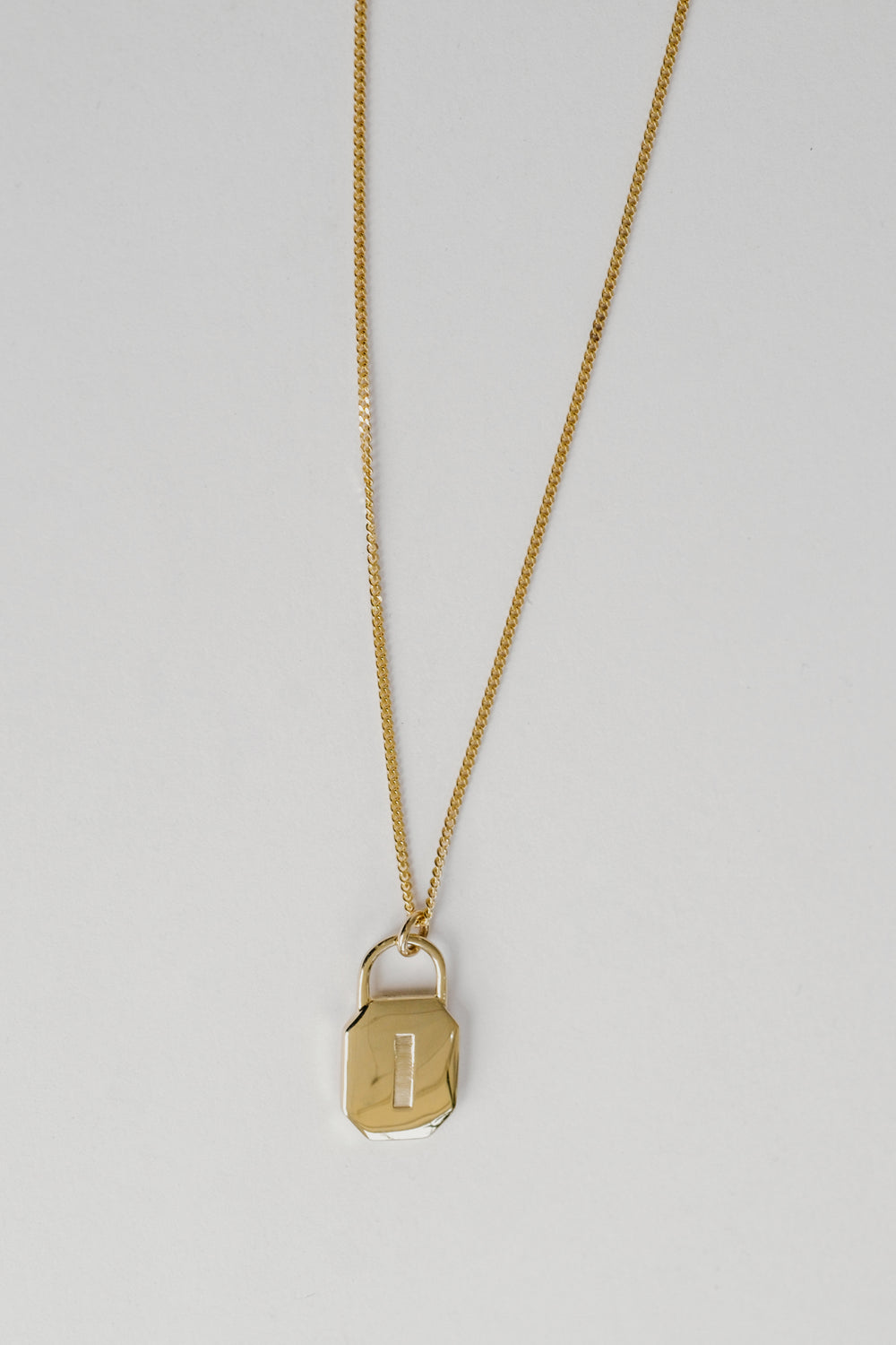 Octagon Lock Necklace | 9K Yellow Gold