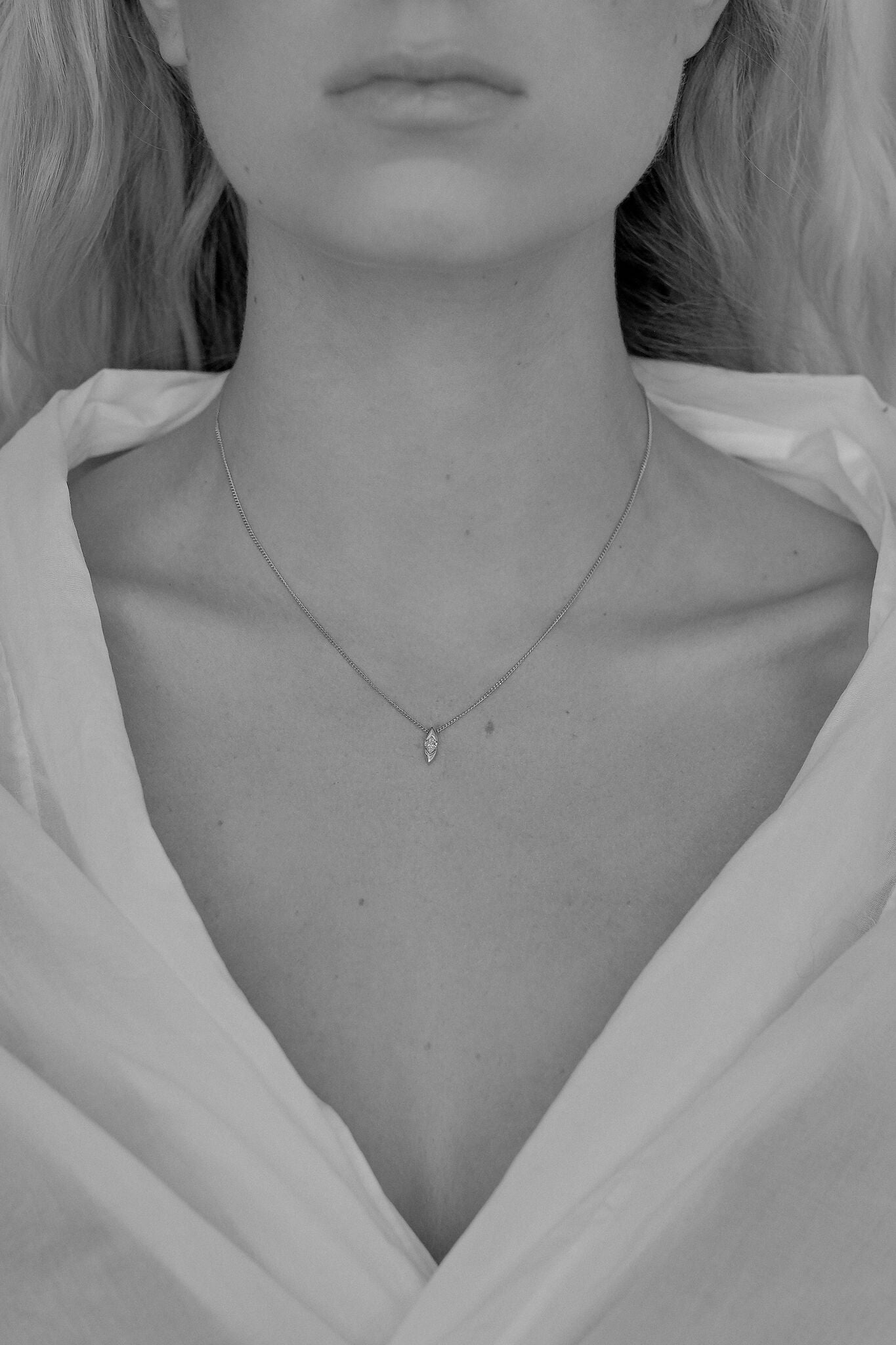 Mini Marquise Diamond Necklace | White Gold| Natasha Schweitzer