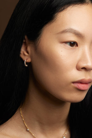 Mini Buttercup Diamond Hoops | Yellow Gold | Natasha Schweitzer