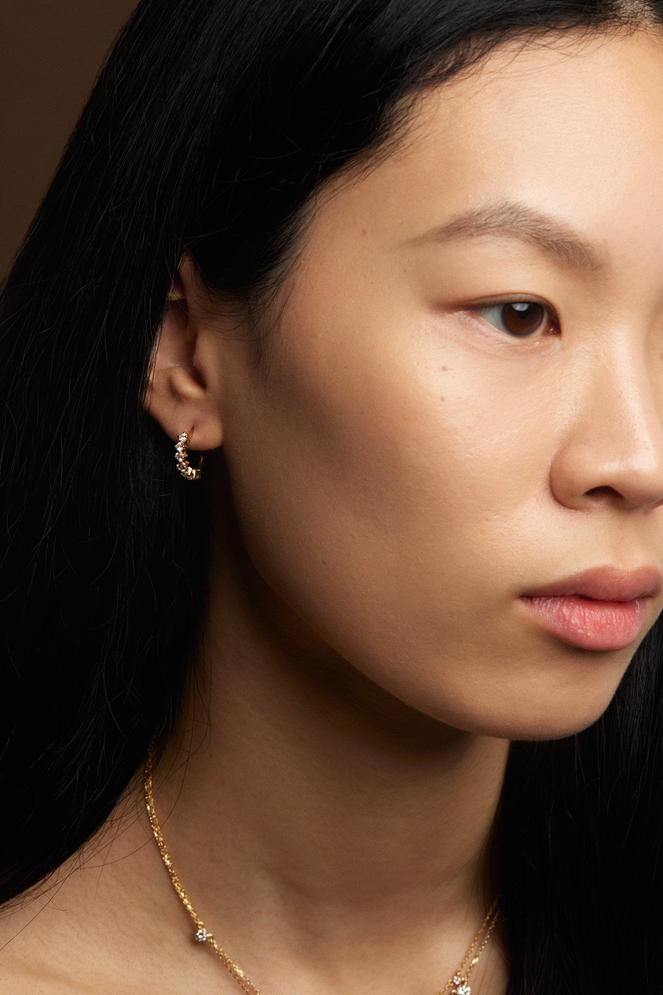 Mini Buttercup Diamond Hoops | White Gold| Natasha Schweitzer