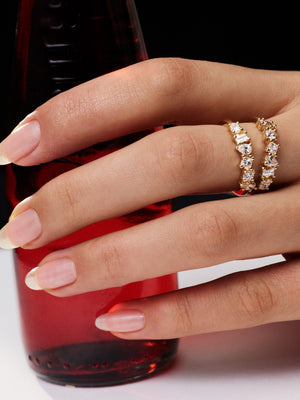 Double Band Scattered Diamond Ring | 18K Yellow Gold, (More Options Available) | Natasha Schweitzer