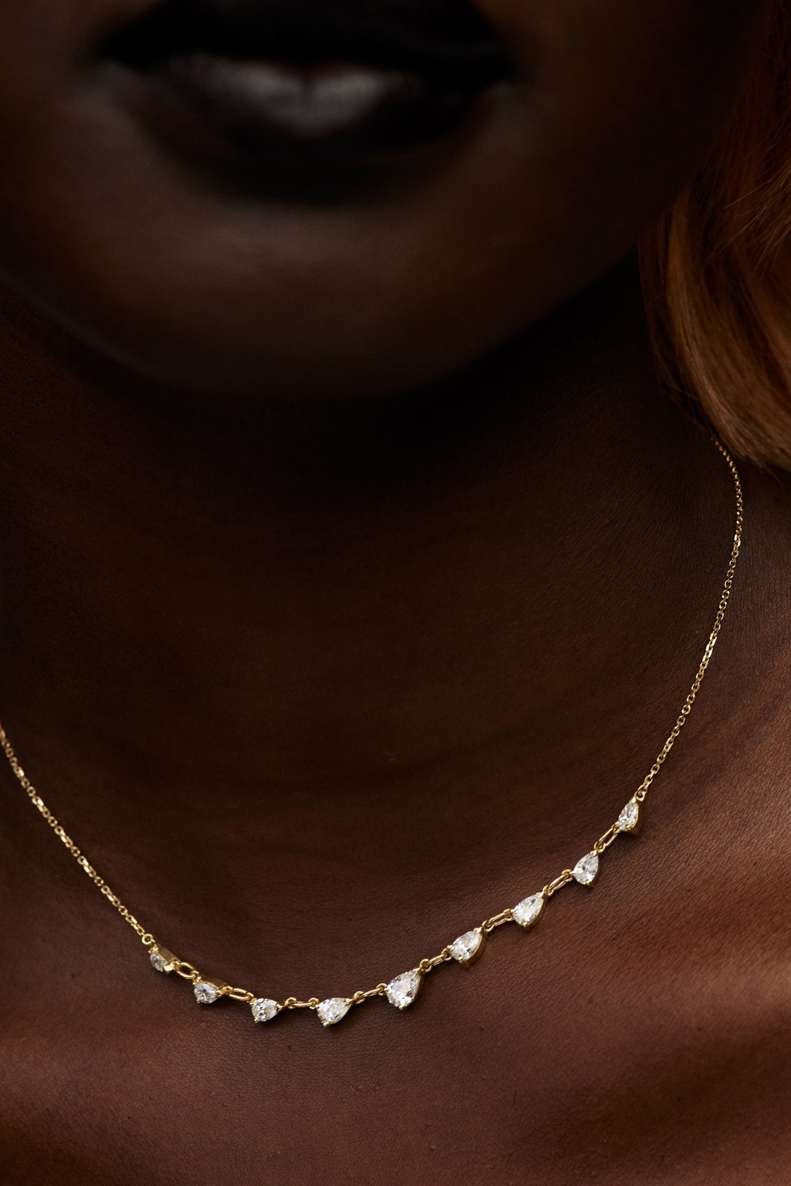 Arwen Pear Diamond Necklace | 18K Yellow Gold| Natasha Schweitzer