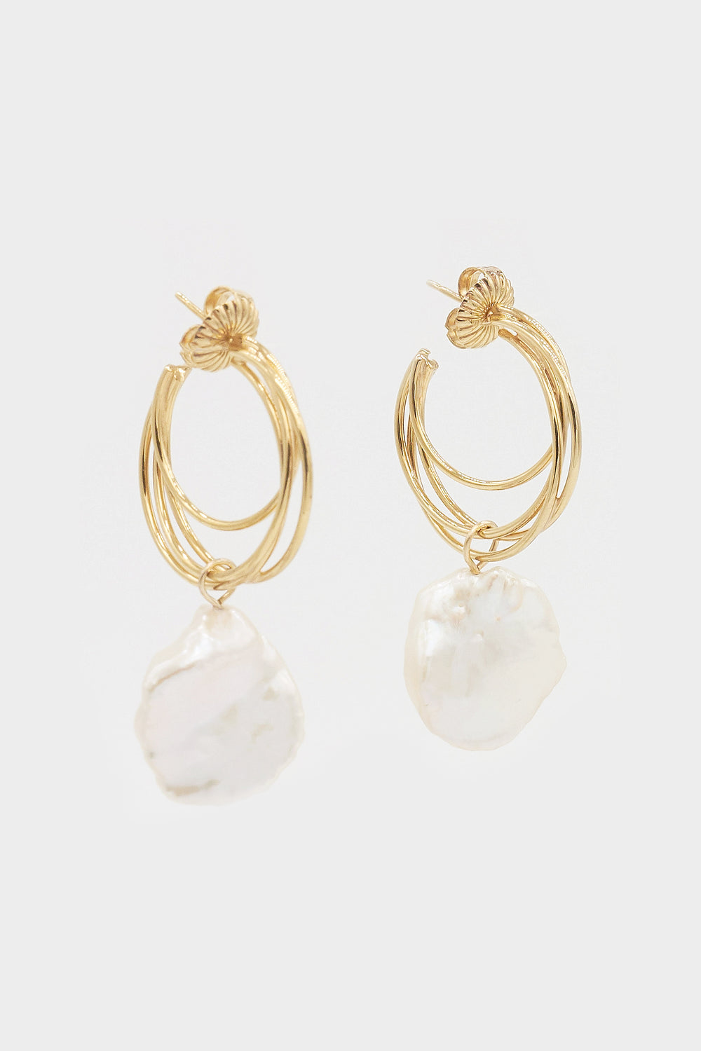 Lindsey Earrings with Keshi Pearls | Gold Plated