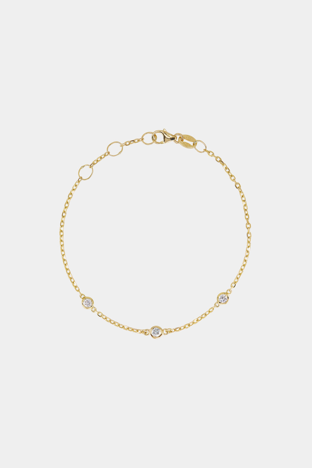 3 Diamond Bracelet | 9K Yellow Gold
