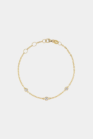 3 Diamond Bracelet | 9K Yellow Gold | Natasha Schweitzer