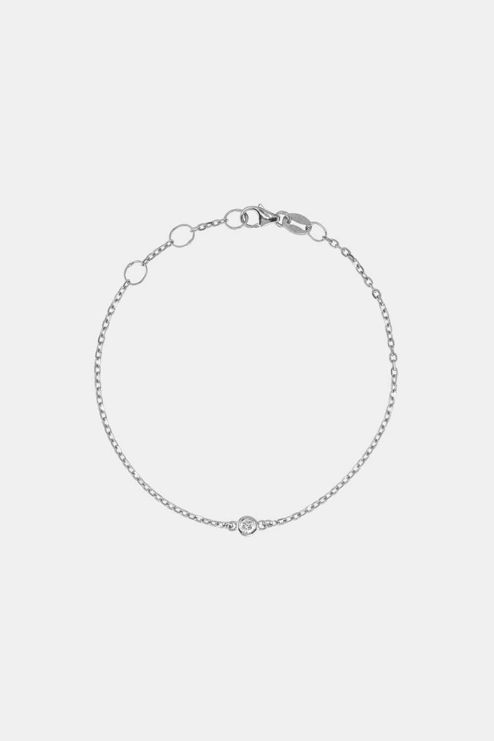 Mini Round Diamond Bracelet | 9K White Gold
