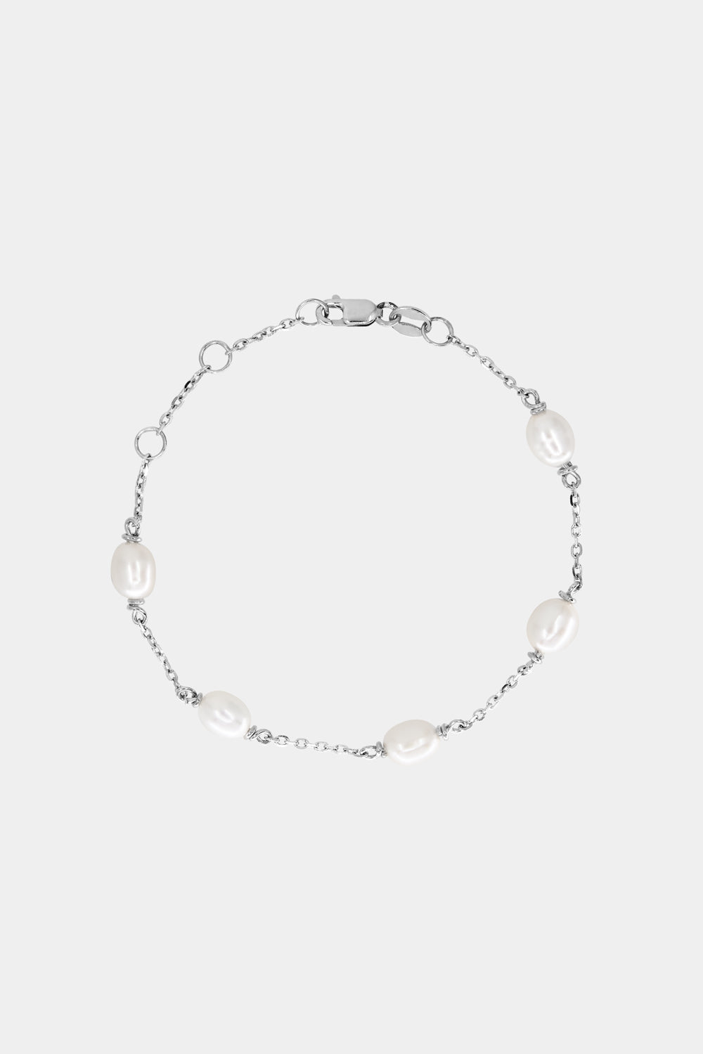 Oval Pearl Bracelet | Silver