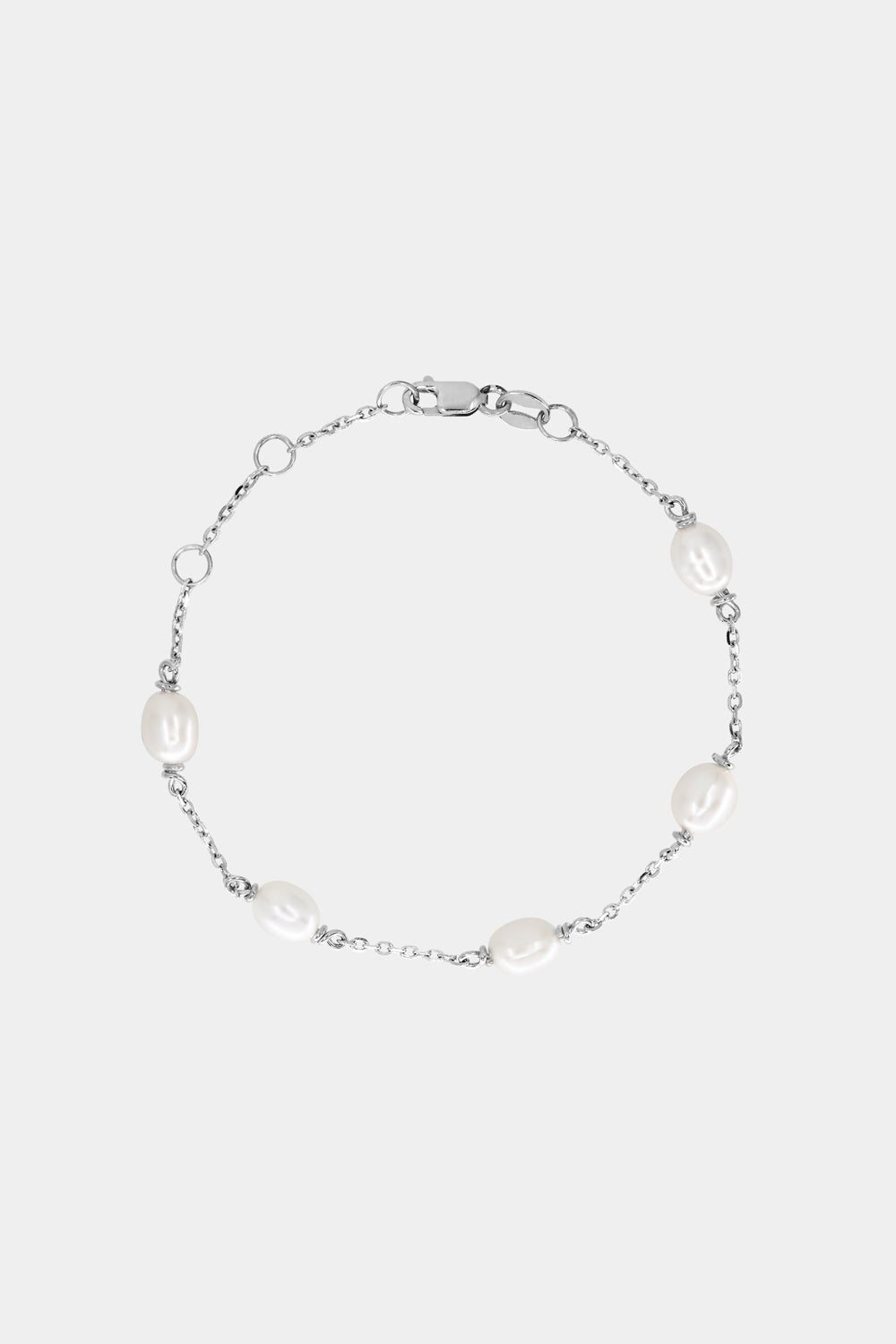 Oval Pearl Bracelet | Silver| Natasha Schweitzer