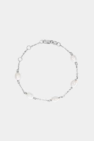 Oval Pearl Bracelet | Silver | Natasha Schweitzer