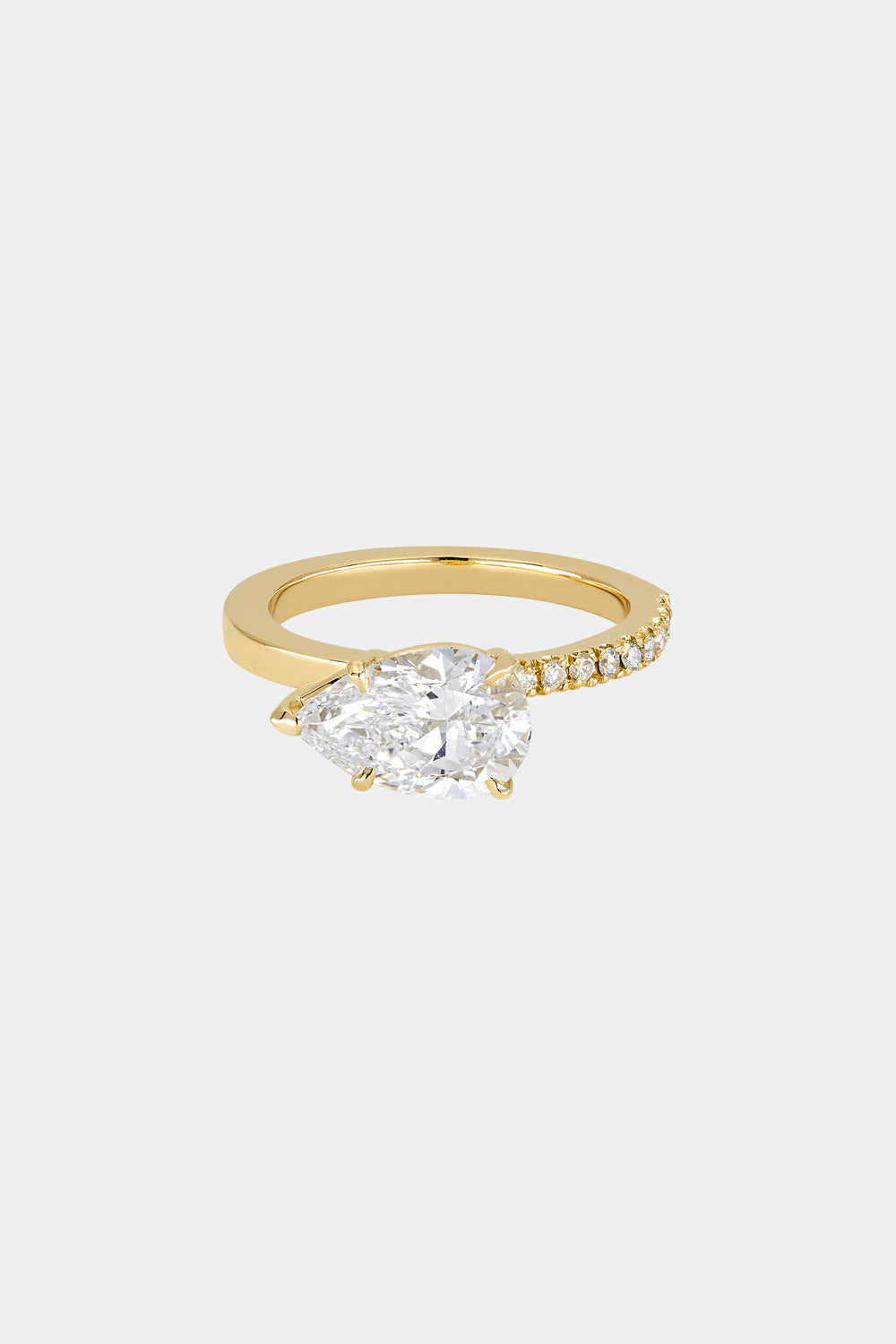 East West Pear Diamond Ring | 18K Gold