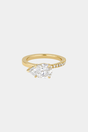 East West Pear Diamond Ring | 18K Gold | Natasha Schweitzer