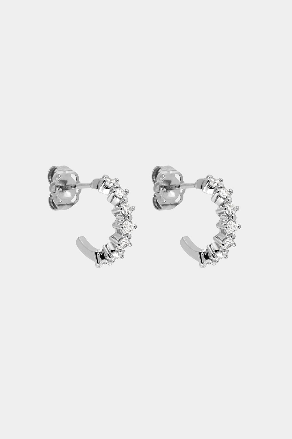 Mini Buttercup Diamond Hoops | White Gold, More Options Available