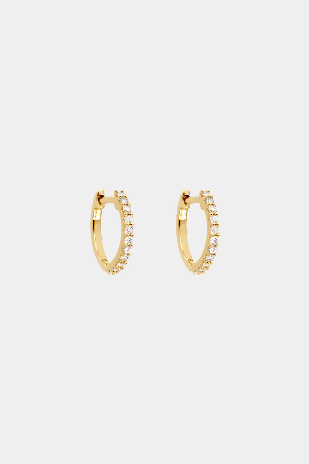 Solid Gold Gold Diamond Huggie Hoop Earrings NATASHA SCHWEITZER