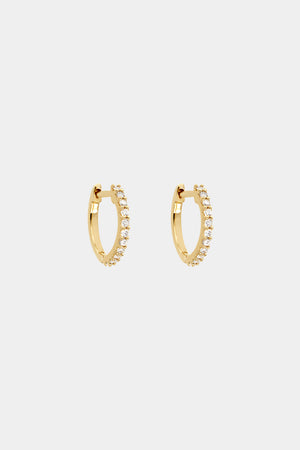 Small Diamond Huggies | 18K Yellow Gold | Natasha Schweitzer