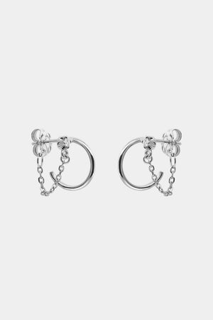 Mini Lara Diamond Chain Hoop Earrings | 9K White Gold | Natasha Schweitzer