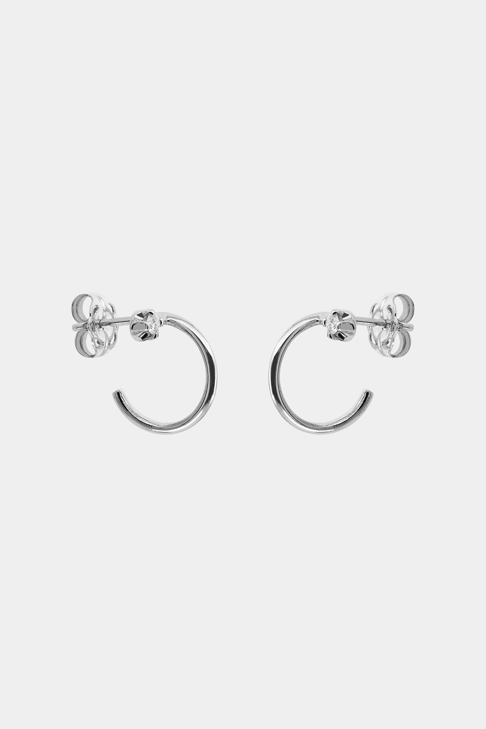 Lara Diamond Hoop Earrings | 9K White Gold| Natasha Schweitzer