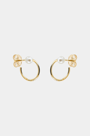 Lara Hoops with Pearl | 9K Yellow Gold | Natasha Schweitzer