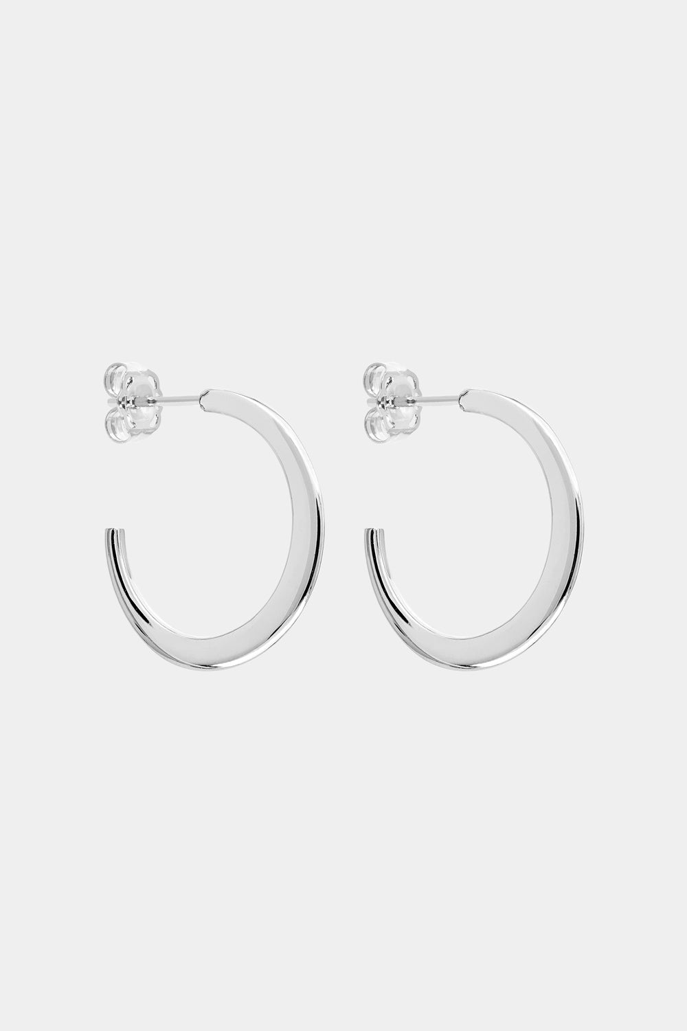 Single Band Hoops | Silver or 9K White Gold