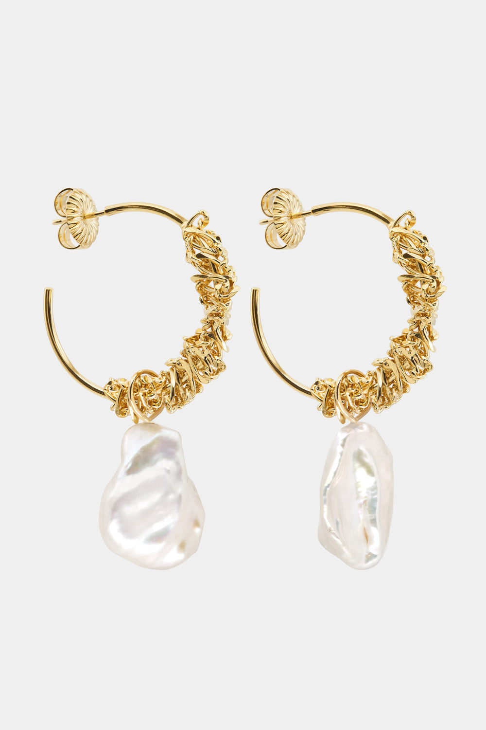 Rachael Hoops with Keshi Pearls | Gold Plated