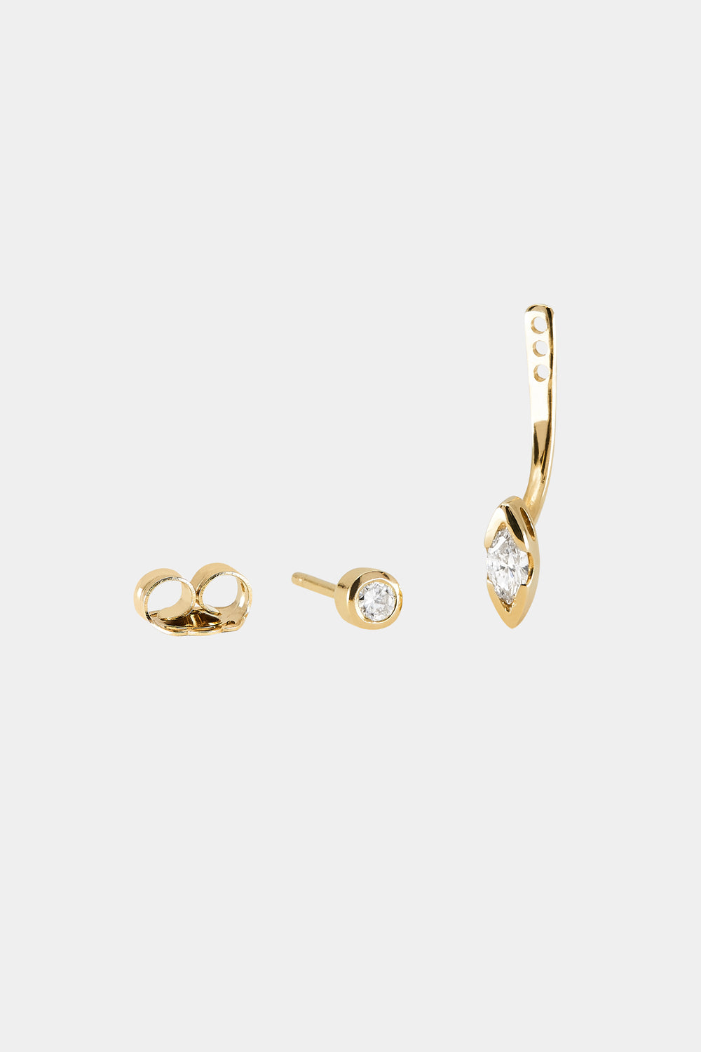 Marquise Diamond Ear Jacket Drops | Gold| Natasha Schweitzer