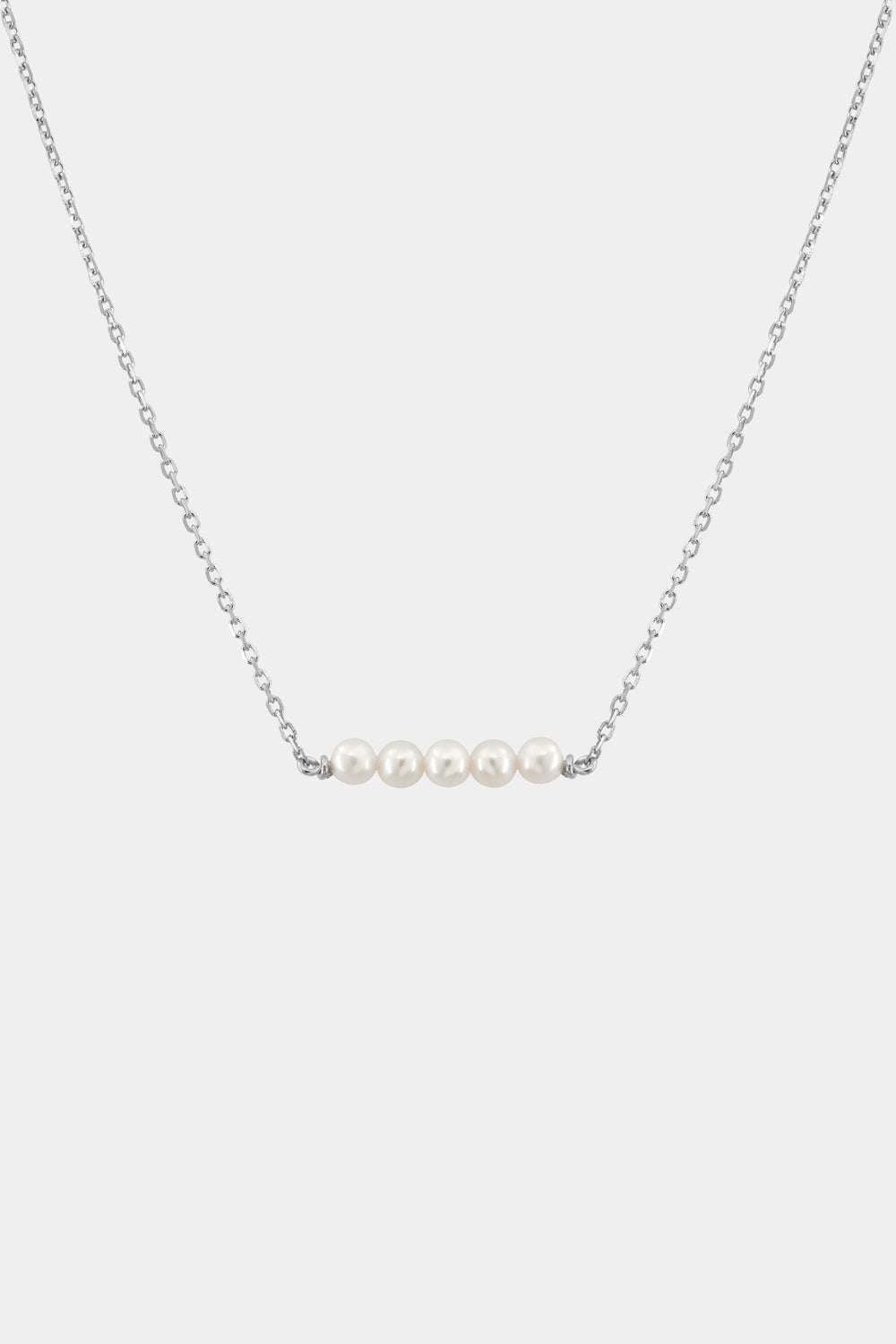 Pearl Bar Necklace | Silver