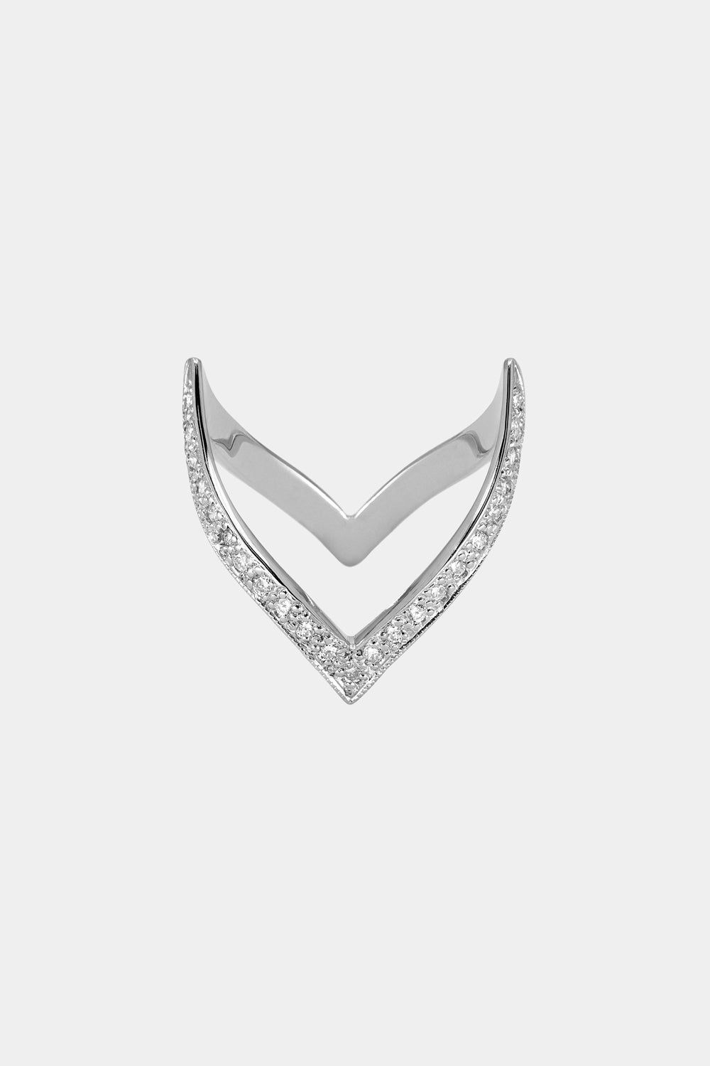 En Pointe Ring with Diamonds | White Gold| Natasha Schweitzer