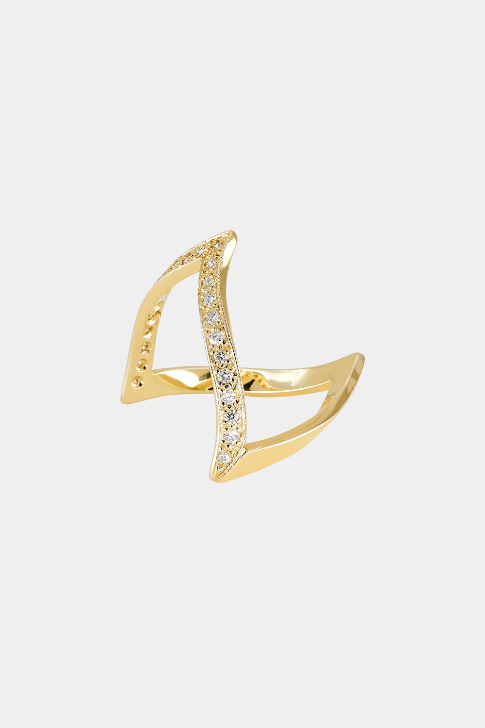 En Pointe Ring with Diamonds | Yellow Gold| Natasha Schweitzer
