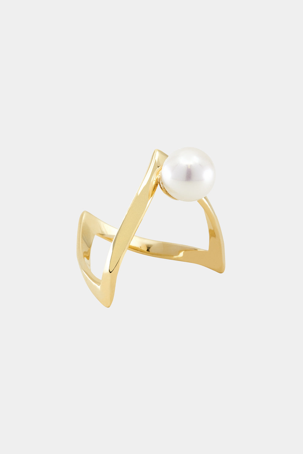 En Pointe Ring with Pearl | 9K Yellow Gold| Natasha Schweitzer