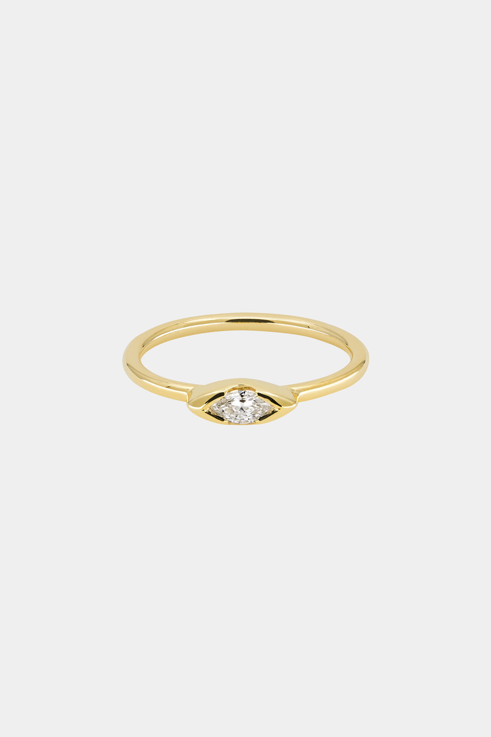 Mini Marquise Diamond Ring | 9K Yellow Gold