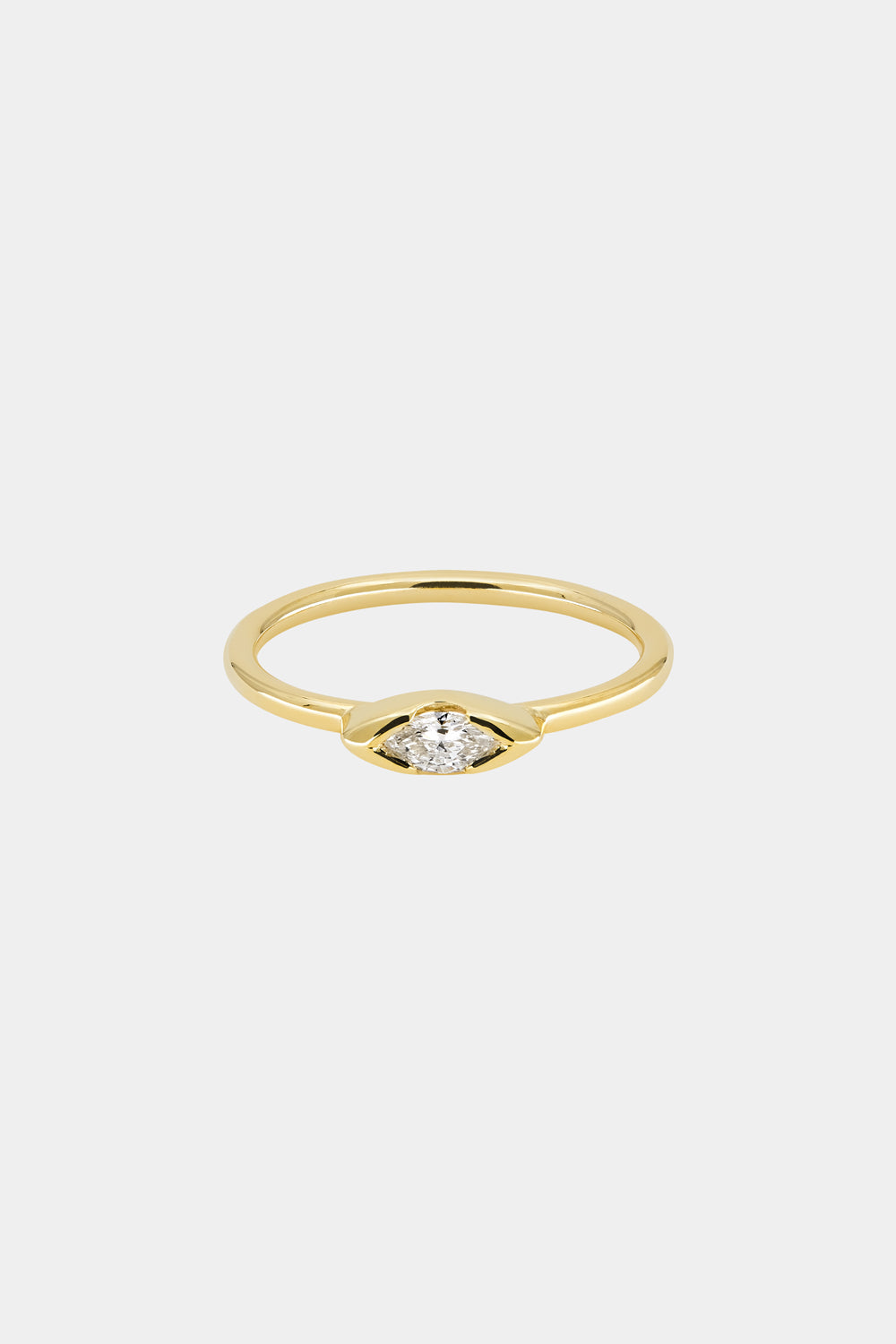 Mini Marquise Diamond Ring | 9K Yellow Gold| Natasha Schweitzer