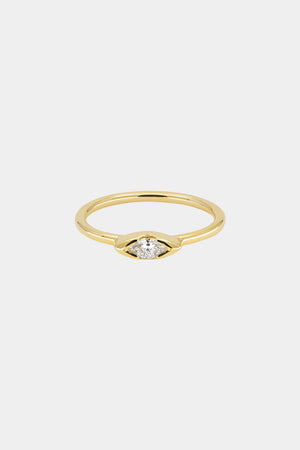 Mini Marquise Diamond Ring | 9K Yellow Gold | Natasha Schweitzer