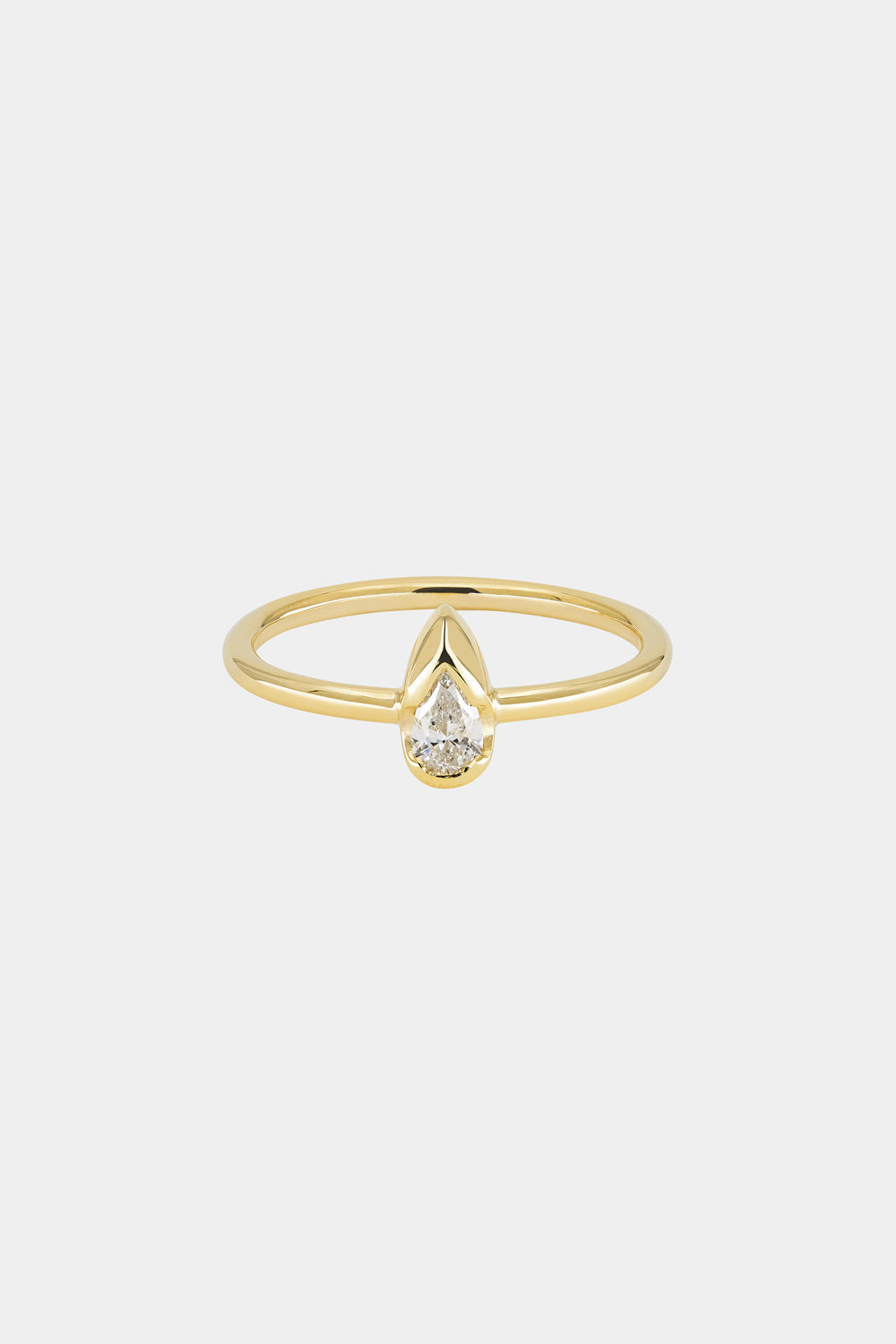 Mini Pear Diamond Ring | 9K Yellow Gold| Natasha Schweitzer
