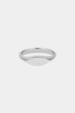 Mini Marquise Signet Ring | White Gold | Natasha Schweitzer