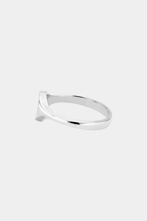 Mini Oval Signet Ring | White Gold | Natasha Schweitzer