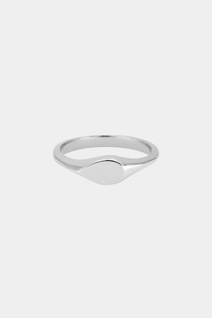 Mini Pear Signet Ring | White Gold | Natasha Schweitzer