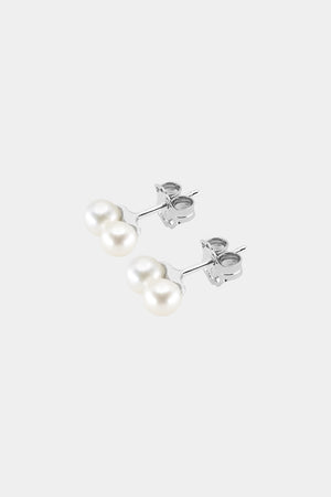 Sarah 2 Pearl Studs | Silver | Natasha Schweitzer